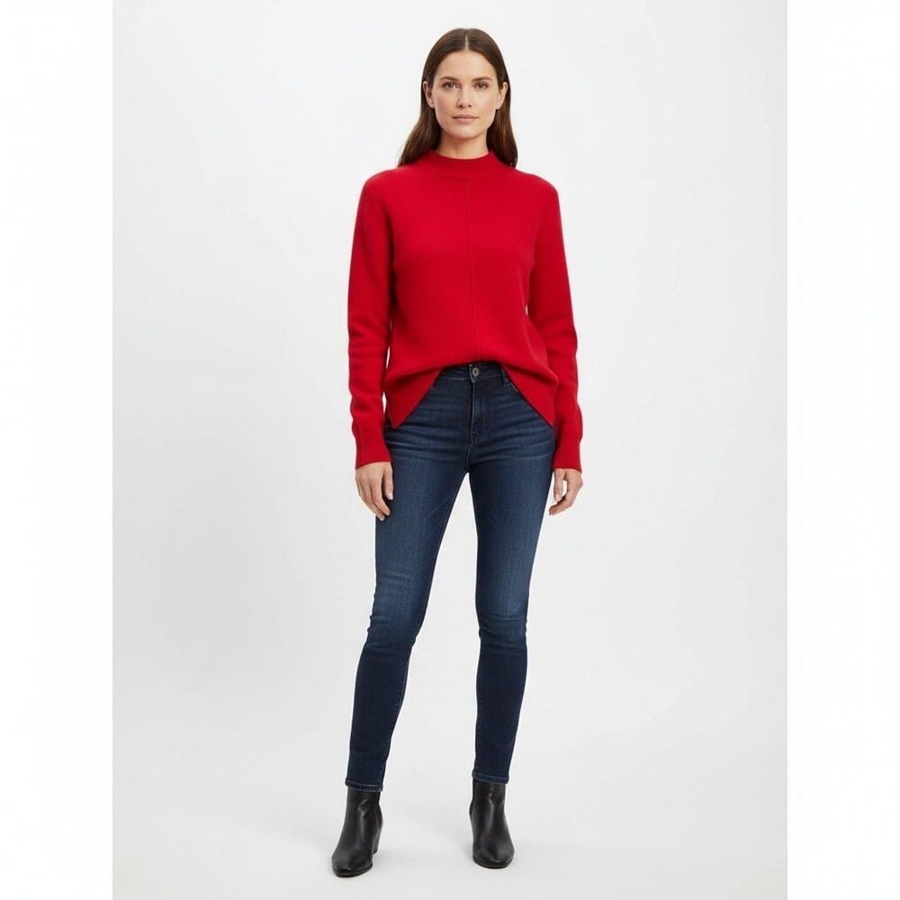 Talbots Pure Merino Wool Red Mock Neck Sweater Women’s Size Small